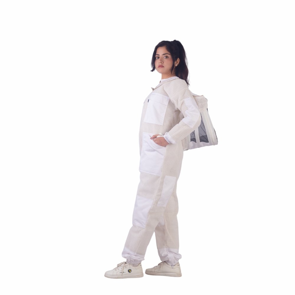GoldenHive AeroShield™ Fato de Apicultura Ventilado 3 Camadas (Branco)