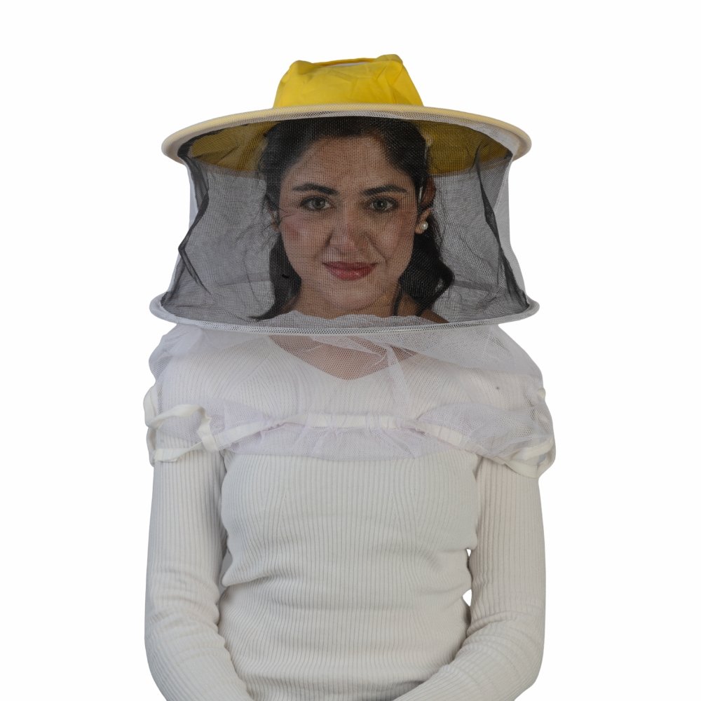 🐝 GoldenHiveGears Véu de Apicultura com Chapéu Fancy – Proteção Total do Rosto, Malha Respirável e Visibilidade Ampla para Apicultores