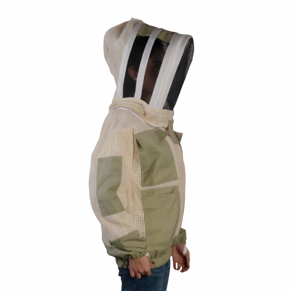 GoldenHive SunCore™ 3-Layer Ventilated Beekeeping Jacket – Utility Pocket Edition (Yellow/Green) - Image 4