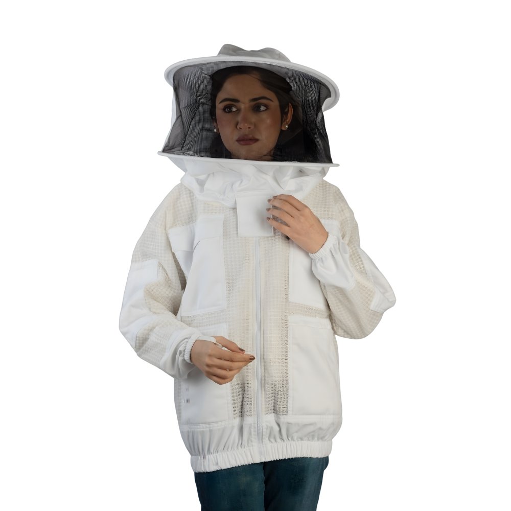 GoldenHive ProAir™ Casaco de Apicultura Ventilado 3 Camadas Branco – Casaco Anti-Picadas com Véu Redondo Respirável - Image 9