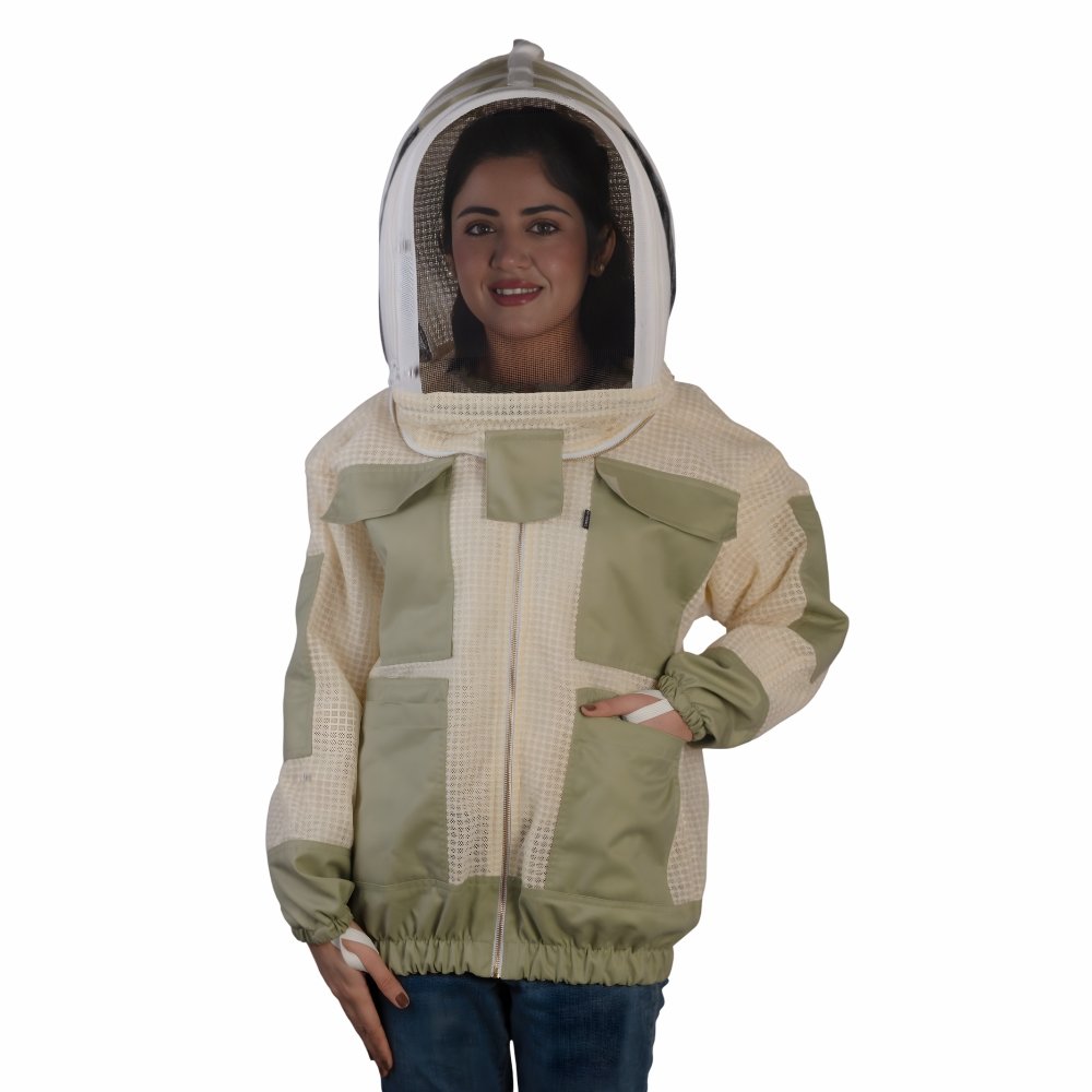 GoldenHive SunCore™ 3-Layer Ventilated Beekeeping Jacket – Utility Pocket Edition (Yellow/Green)