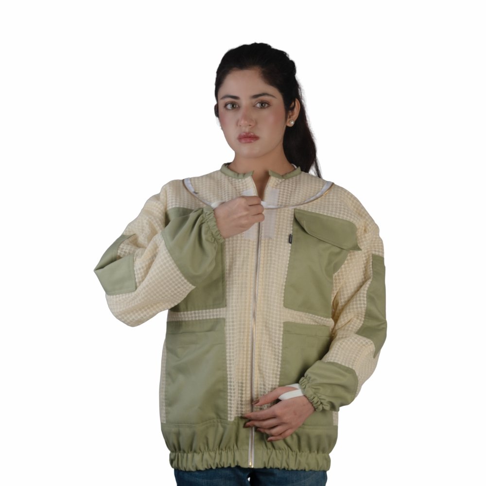 GoldenHive SunCore™ 3-Layer Ventilated Beekeeping Jacket – Utility Pocket Edition (Yellow/Green) - Image 8