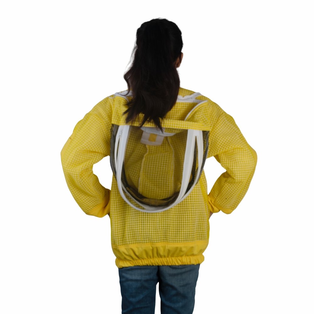 GoldenHive SunShield™ Casaco de Apicultura Ventilado 3 Camadas Amarelo – Casaco Anti-Picadas com Véu Fencing - Image 5