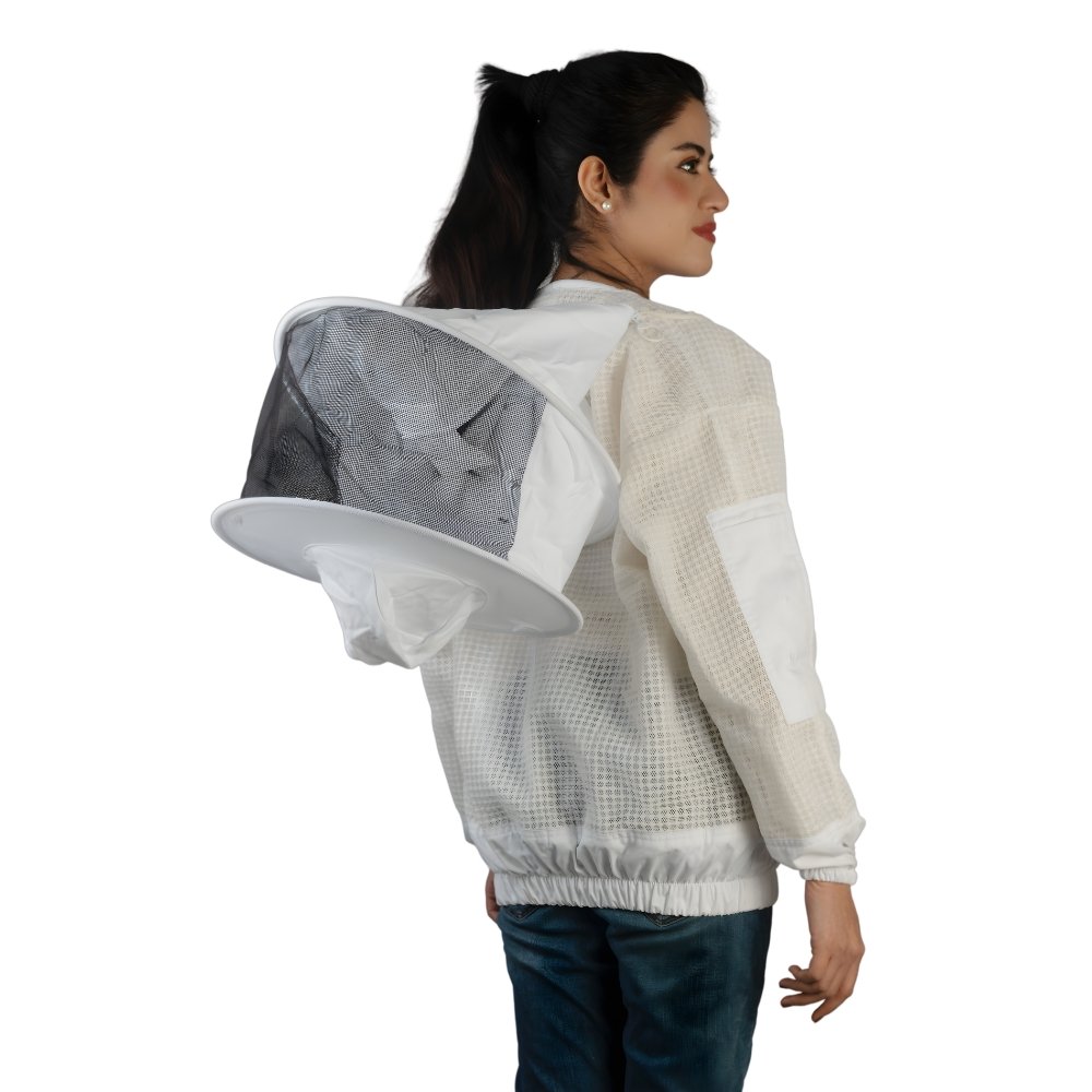 GoldenHive ProAir™ Casaco de Apicultura Ventilado 3 Camadas Branco – Casaco Anti-Picadas com Véu Redondo Respirável - Image 5