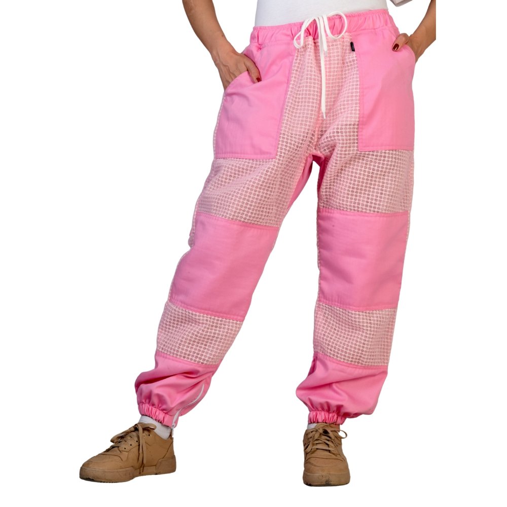 GoldenHive RoseFlex™ Calças de Apicultura Rosa – Proteção Anti-Picadas Leve, Ventilada e com Estilo